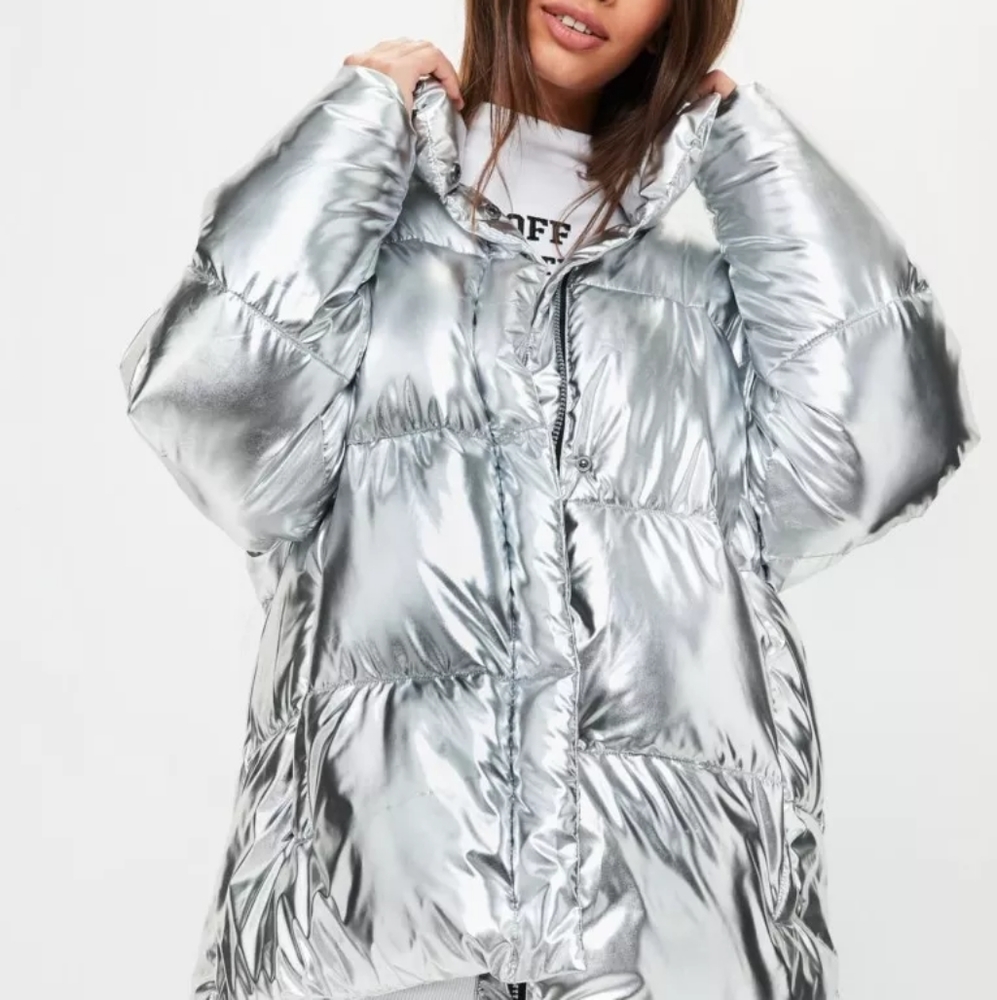 Metallic Silver Coat
